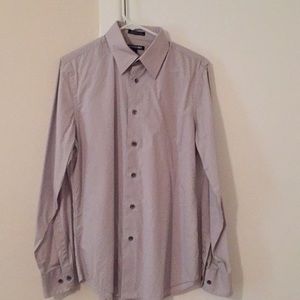 Express Gray Long Sleeve Button Down Shirt